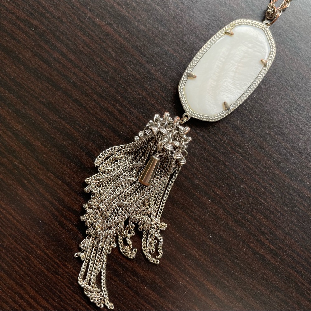 Kendra Scott Rayne, white Pearl and silver